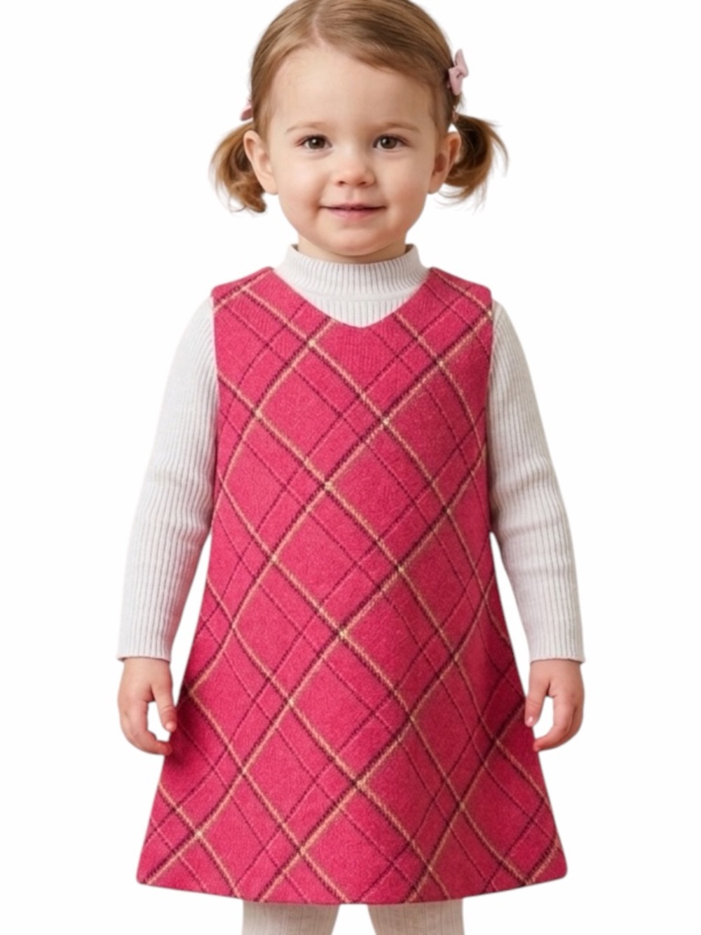 Mariella Ferrari for Young England | Pristine Plaid Vintage Wool Dress Sz 24 mo